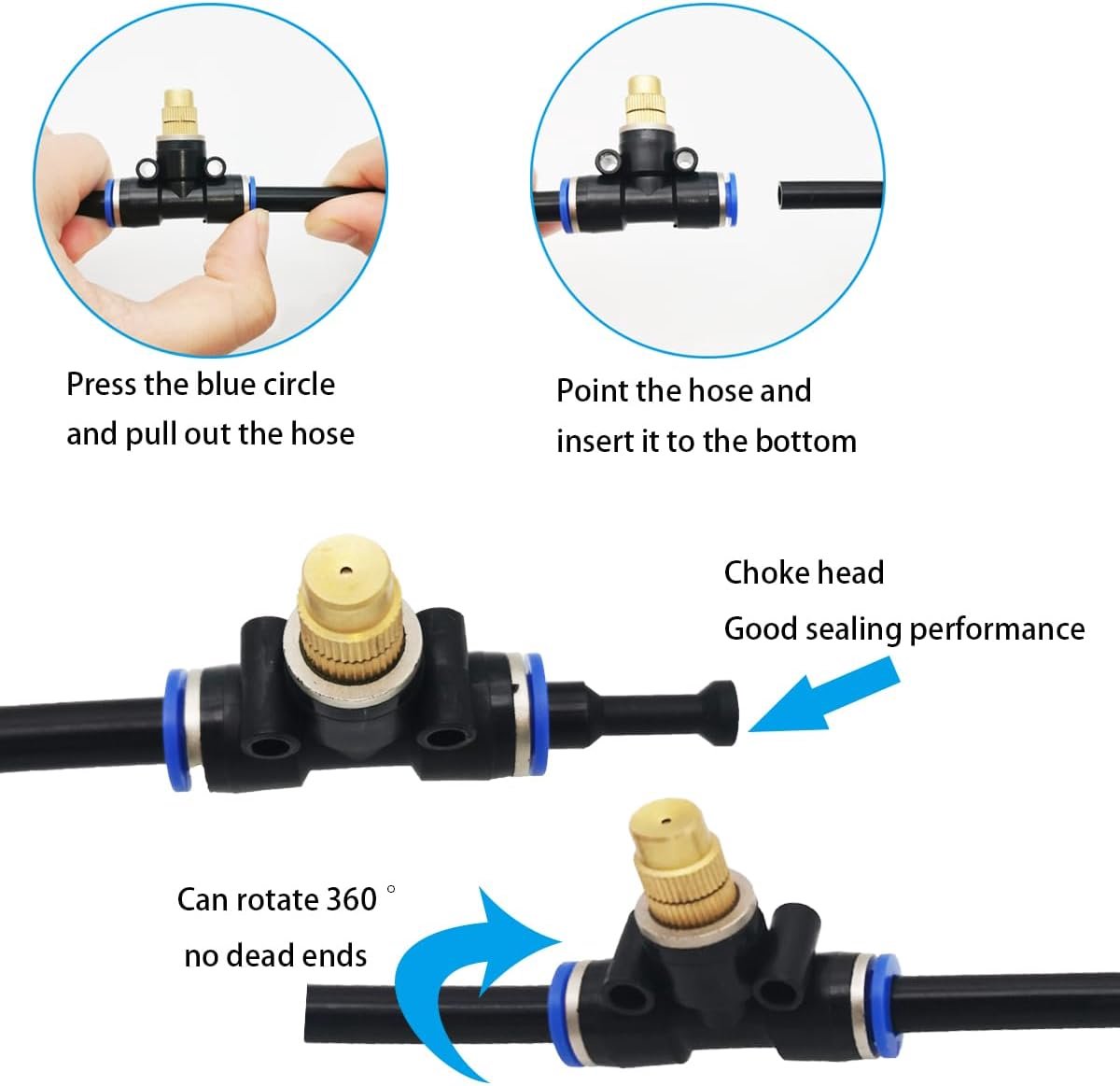 Irrigation Sprinklers, Dujelixa Mist Sprinkler Universal Adjustment 20 cm, Spray System, Irrigation Sprinkler with - ShopVlot
