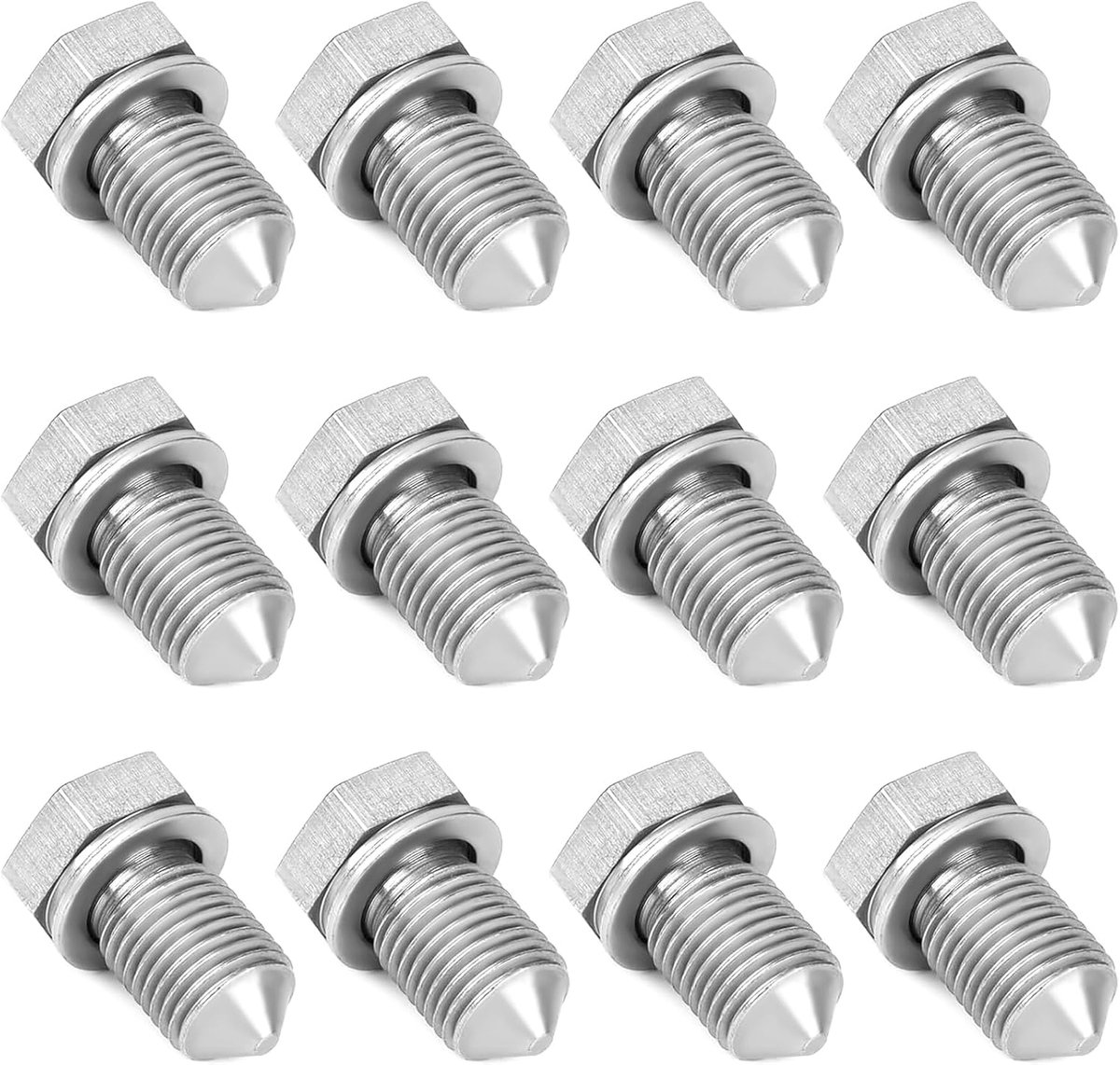 12 Pieces Oil Drain Screw M14 x 1.5 - Oil Bin Drain Screw with Sealing Washer, Oil Cage Drain Nut Seal Universal - ShopVlot