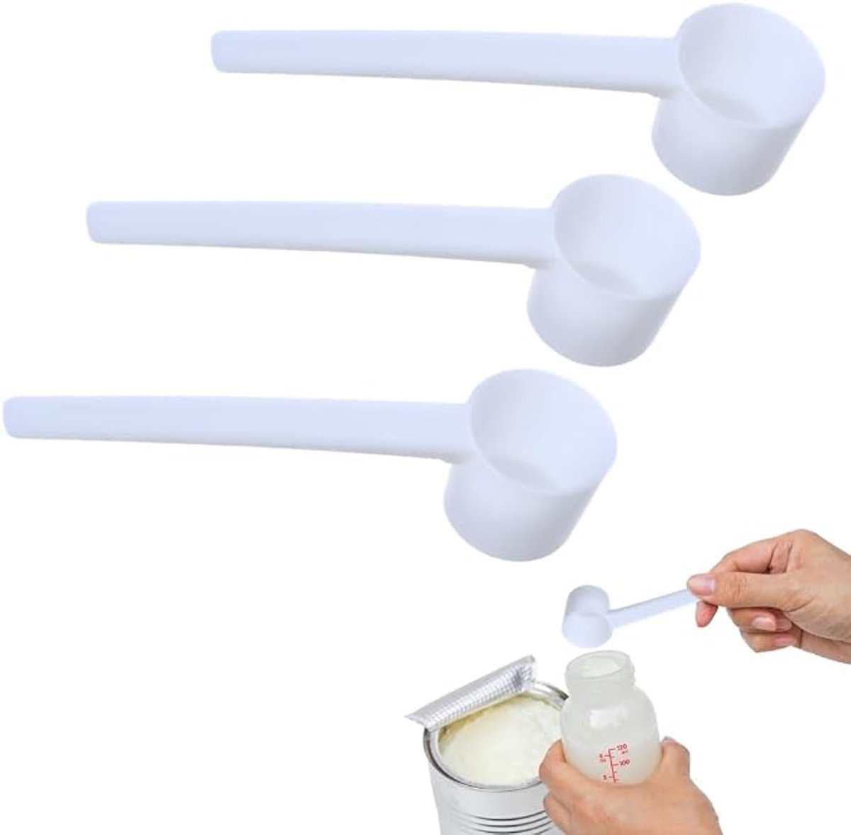 3 stuks-koffiemaatlepel-Multifunctionele koffiemaatlepel plastic-Koffiepoederschepje-Koffielepel-Maatscheppen-Keukenhulpmiddel-Koffie Schepje- Maatschepse- Geschikt Voor Koffiepoeder En Thee-Koffie Accessoires-Wit-5g