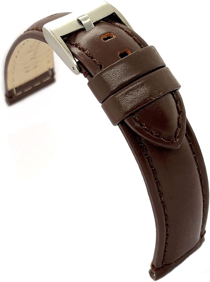 Smooth cowhide watch straps, Ref. 363, Dark Brown, 16, Dark Brown, band ring - ShopVlot