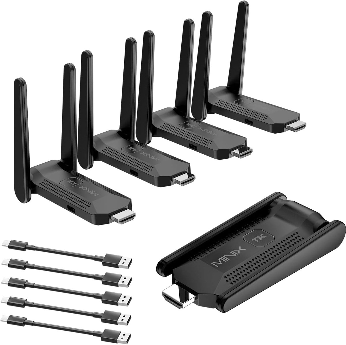 MINIX B14 Draadloze HDMI Splitter Set - 1-naar-4 Wireless Display Adapter - HDMI Zender en 4 Ontvangers - Full HD WiFi Video Transmitter voor Presentaties & TV