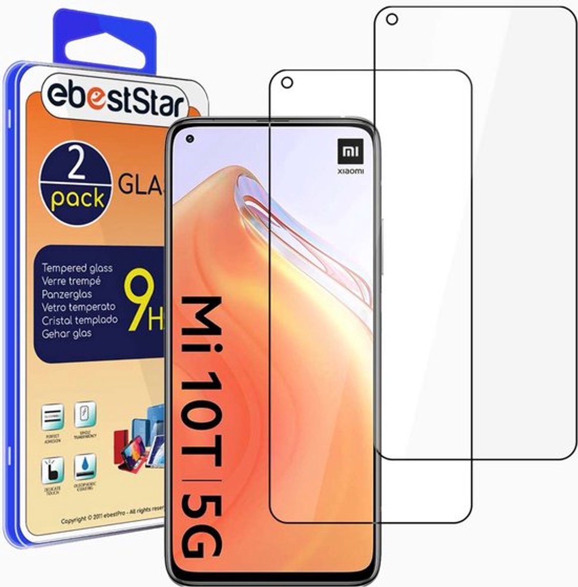 ebestStar - {2 Stuks} Gehard glas geschikt voor Xiaomi Mi 10T 5G, Mi 10T Pro 5G, Screen Protector Cover, Schermbeschermer Tempered Glass