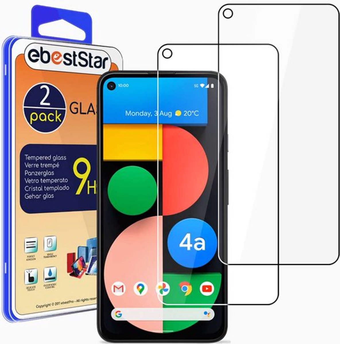 ebestStar - {2 Stuks} Gehard glas geschikt voor Google Pixel 4A (Version 4G, NO 5G), Screen Protector Cover, Schermbeschermer Tempered Glass