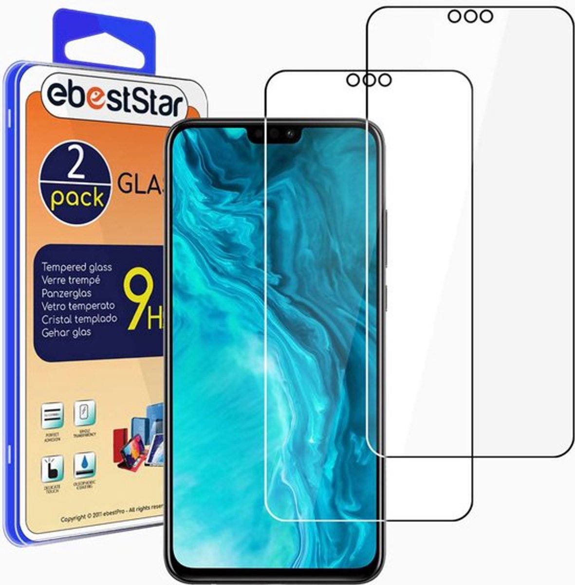 ebestStar - {2 Stuks} Gehard glas geschikt voor Honor 9X Lite, Screen Protector Cover, Schermbeschermer Tempered Glass