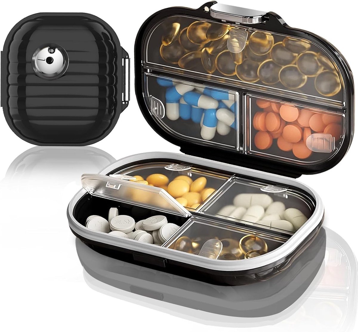Reis Pillen Organizer Set (Groot + Klein) - Handige Medicijnhouder voor Dagelijks Gebruik en Op Reis