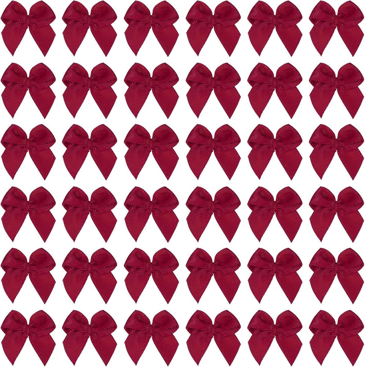 SnelShoppen - Mini Satin Gift Bows 1 Inch - 100 Stuks Burgundy - DIY Decoratie voor Feesten, Bruiloften, en Cadeaus - Kleurvast en Duurzaam