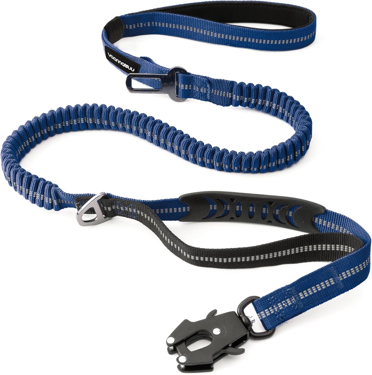 SnelShoppen - Heavy Duty Tactical Hondenriem met Snelle Ontkoppelhaak en Hoogreflecterende Draad, 4-6FT Power Stretch Hondenlijn voor Middelgrote en G