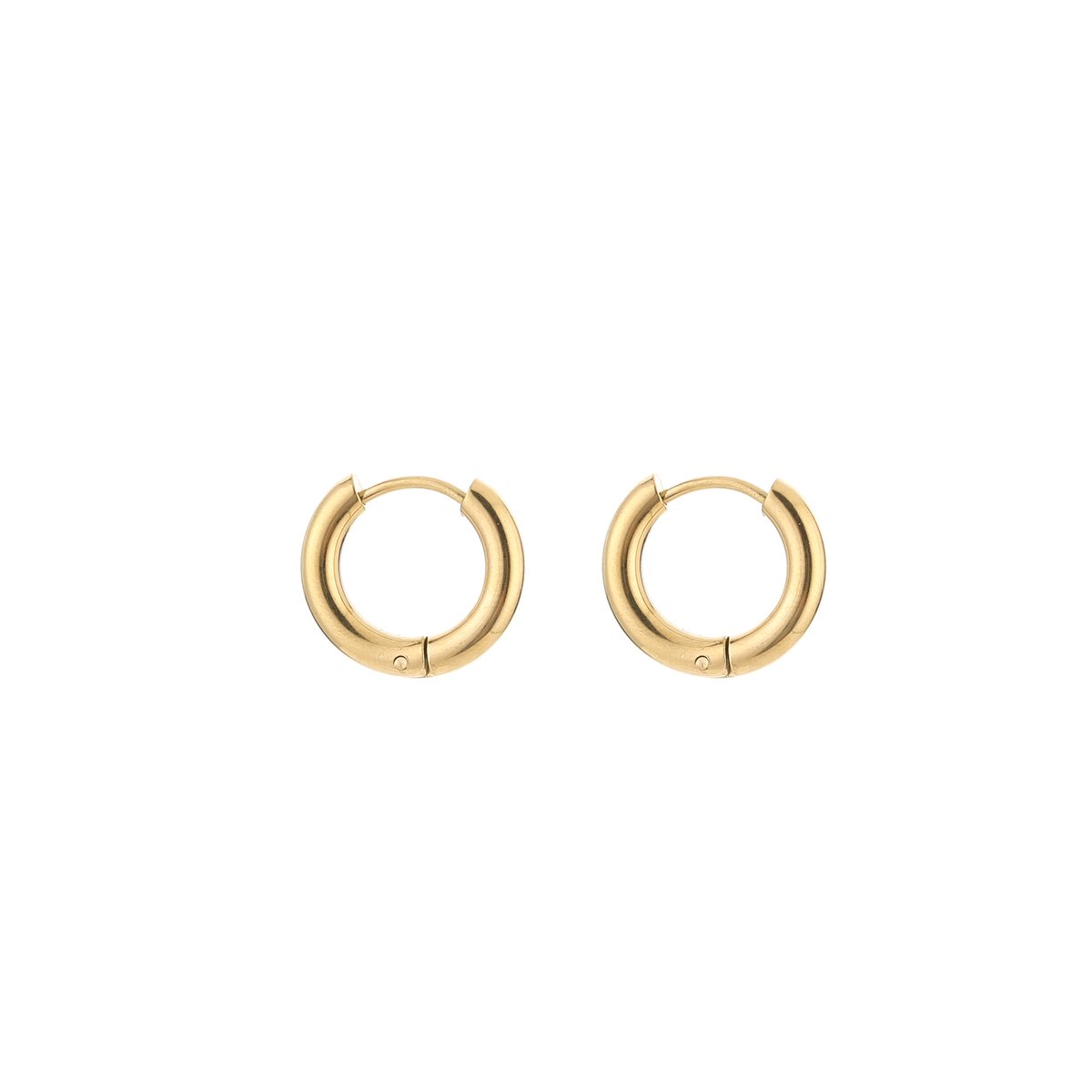 Stainless Steel Small Basic Hoops – Minimalistische & Dagelijkse Oorringen – RVS - Goud - 15mm