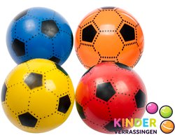 Voetbal bal plastic 4 stuks 23 cm - 90 gram - diverse kleuren - random verzending - rood blauw geel oranje