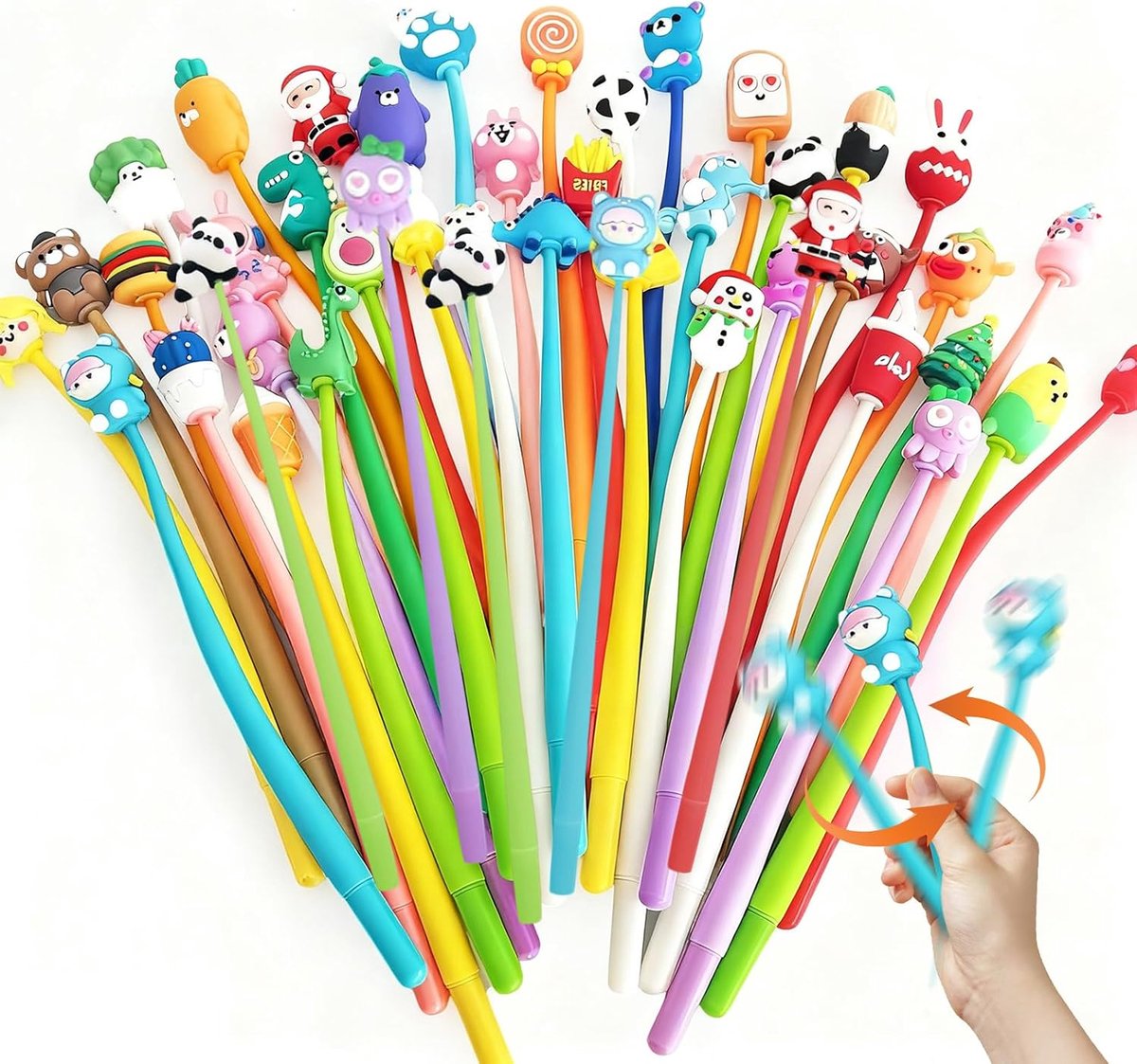 SnelShoppen - 32pcs Grappige Gelpennen, Schud Kinderen Verjaardagscadeau Fidget Pen voor Kinderen, Kawaii Gelpennen met Dieren, Coole Pennen, Kleine C