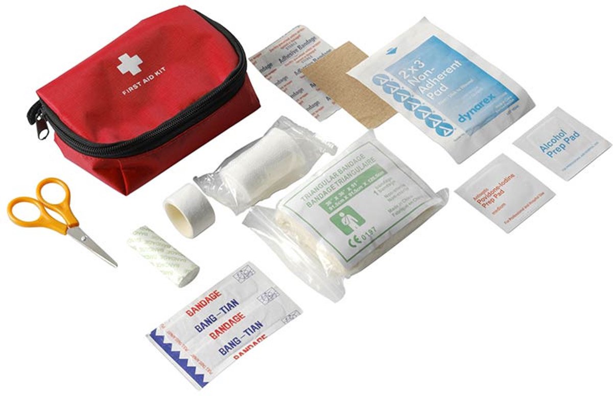 Guardyan® EHBO Kit 16-Delig - Compacte Verbanddoos voor Onderweg - Noodpakket voor Auto, Fiets, Wandelen en Reizen - Waterbestendige Verbandtas met Pleisters en Verband - First Aid Kit