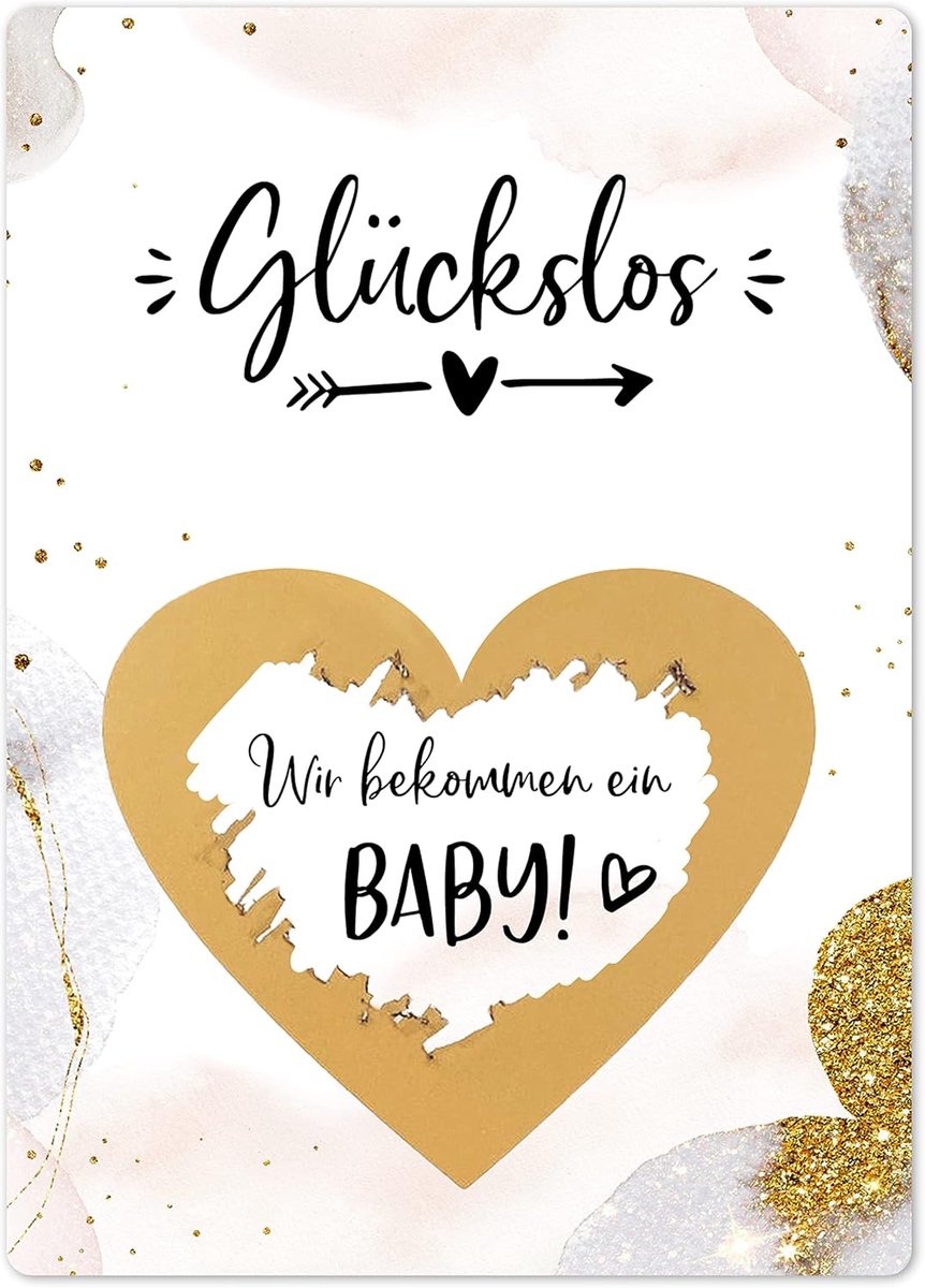 SnelShoppen - Scratch Card Baby Aankondiging - Premium Verjaardagskaart - Verrassing voor Vrienden - Genderneutraal - 1 Stuk - Perfect voor Babyshower