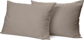 Eleganzzz Kussensloop Hotelsluiting Percal Katoen - Zand - Kussensloop 60x70cm - Kussenslopen set van 2 - 100% Katoen