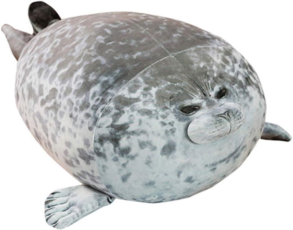 SnelShoppen - Schattig Zeehond Kussen Pluche Dier Speelgoed Knuffel Kussen 15in/44.7cm Hoogwaardige Katoen Kindvriendelijk Zacht Comfortabel