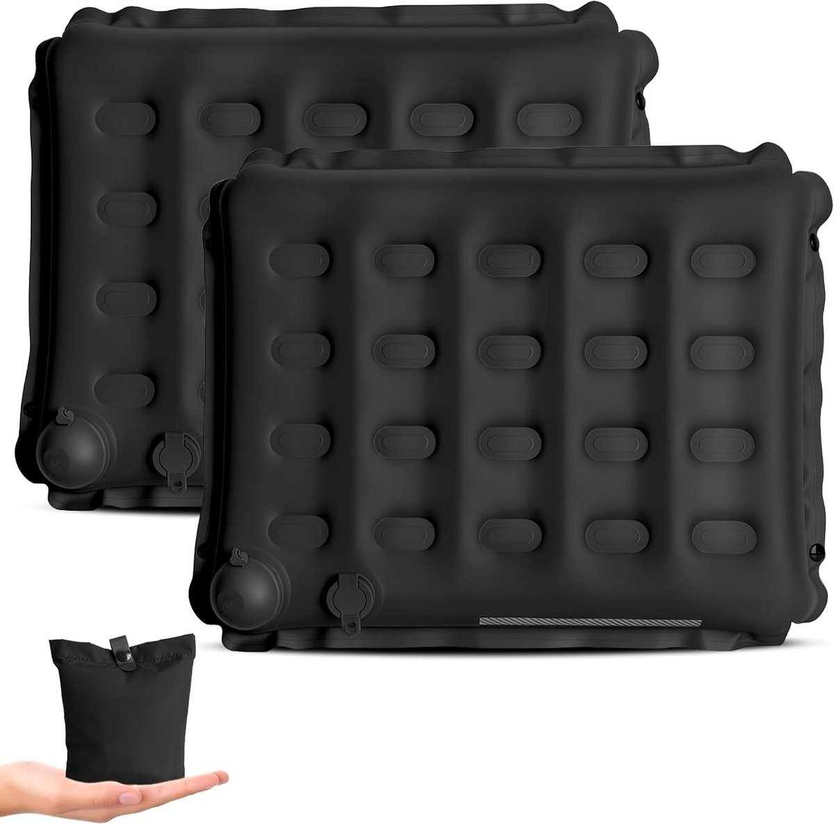 Opblaasbare zitkussens voor camping en reizen, ultralicht en opvouwbaar, 42 x 34 x 6 cm, comfortabel en praktisch