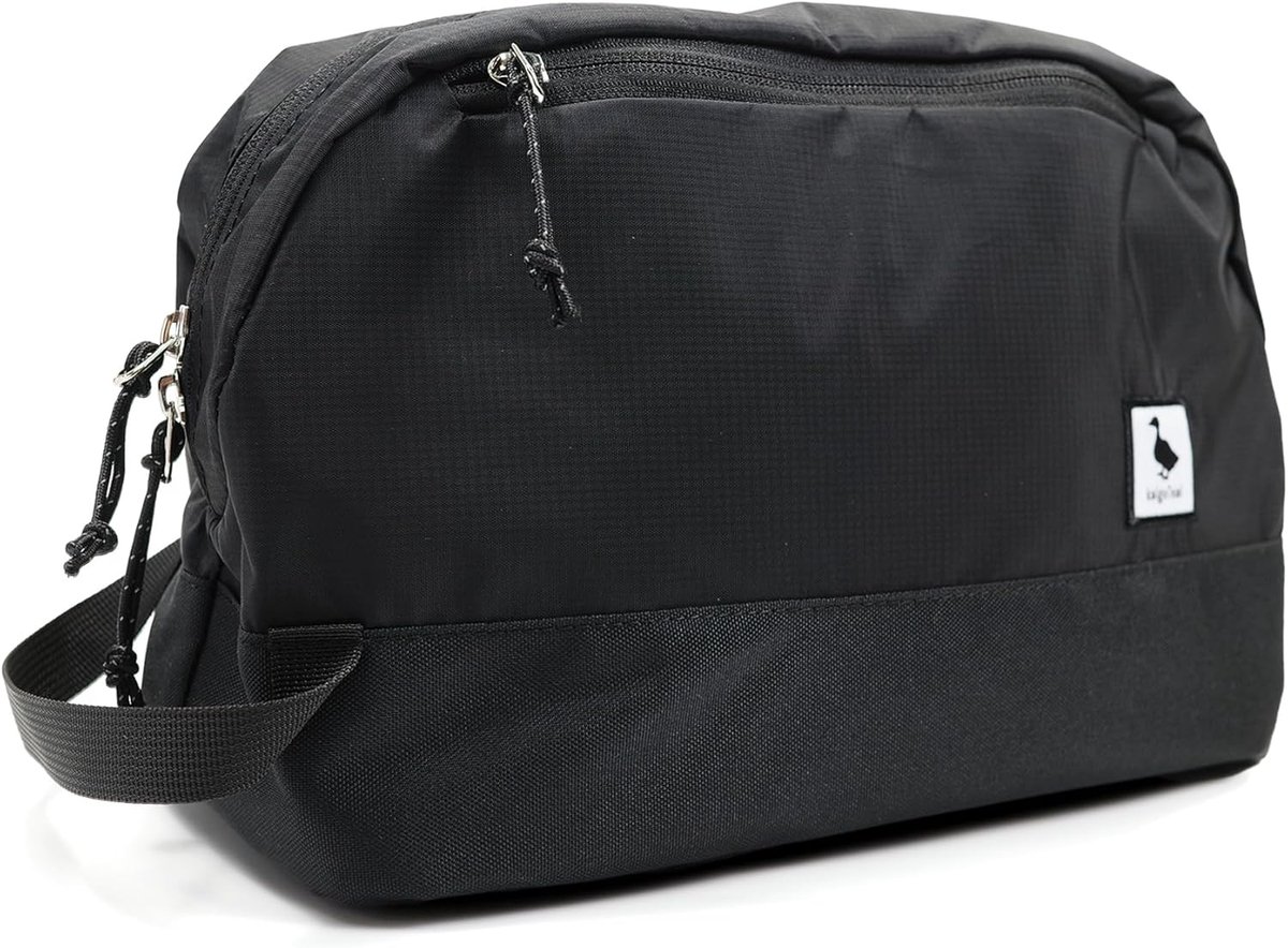 SnelShoppen - Travel Toiletry Bag 8L, Grote Toilettas met Waterdichte TPU Compartiment, Zwart, Geschikt voor Volledige Size Toiletries, Cosmetica, en