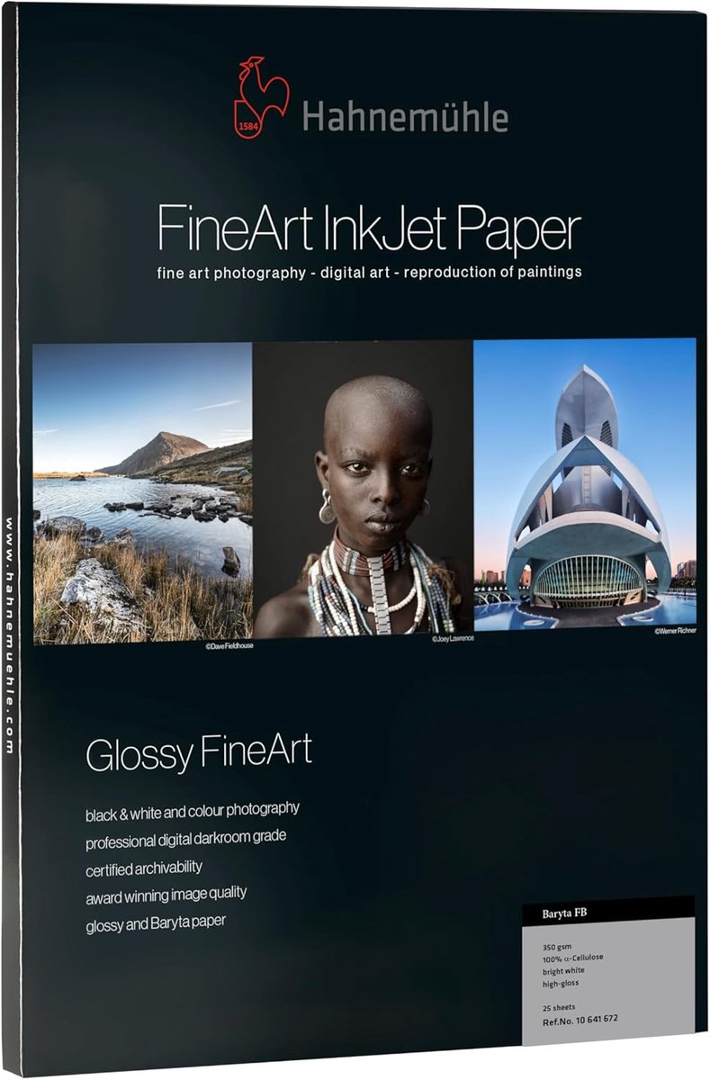 SnelShoppen - Digital FineArt Baryta FB Papier - 350 g/m² - Licht Wit - A4 - 25 Vellen - Hoogwaardige Printkwaliteit voor Fotografie en Kunst
