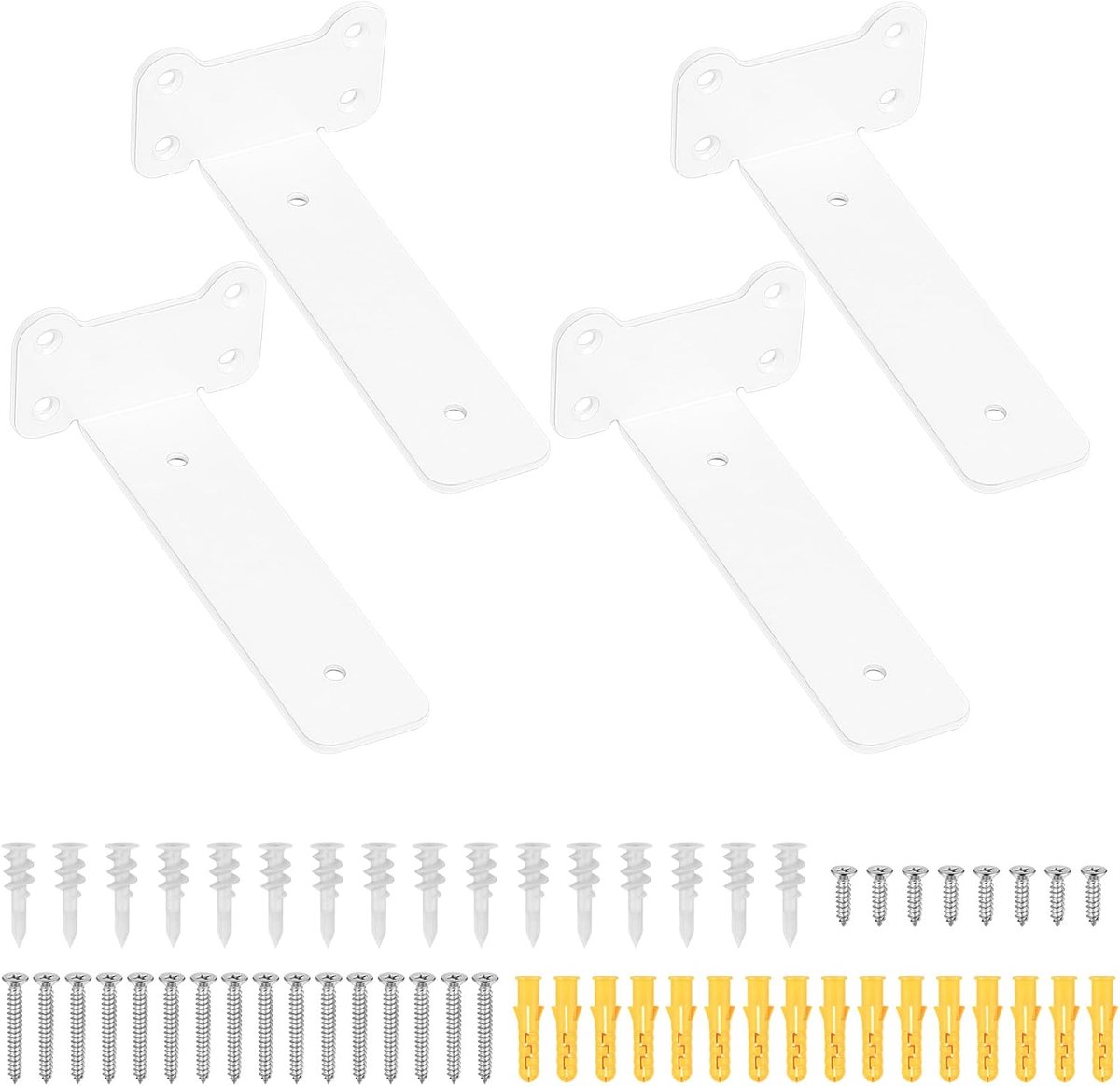 SnelShoppen - 4 Stuks Wandplank Steun Hoeksteun - 150mm Zwart, Stevige Stalen Plankdrager voor Wandmontage, Ideaal voor Keuken, Woonkamer, Garage