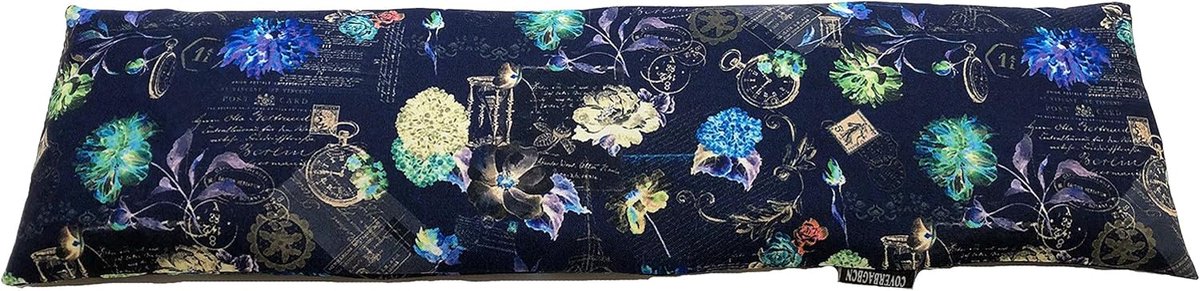 SnelShoppen - Cherry pit cushion 50 x 14 cm met hitte-koudkussen, vintage blauw, wasbare dubbele hoes, ideaal voor warmte- en koude therapie, perfect