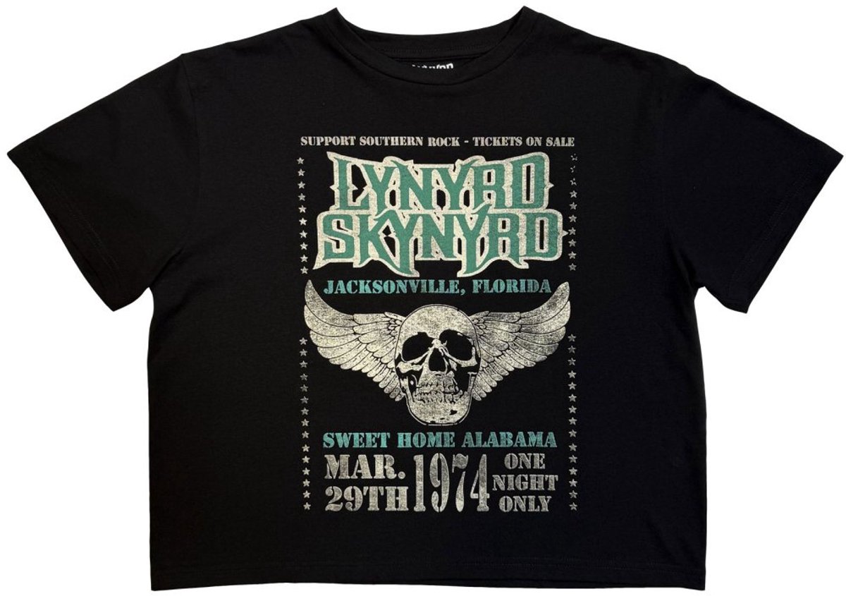 Lynyrd Skynyrd - Winged Skull Crop top - M - Zwart