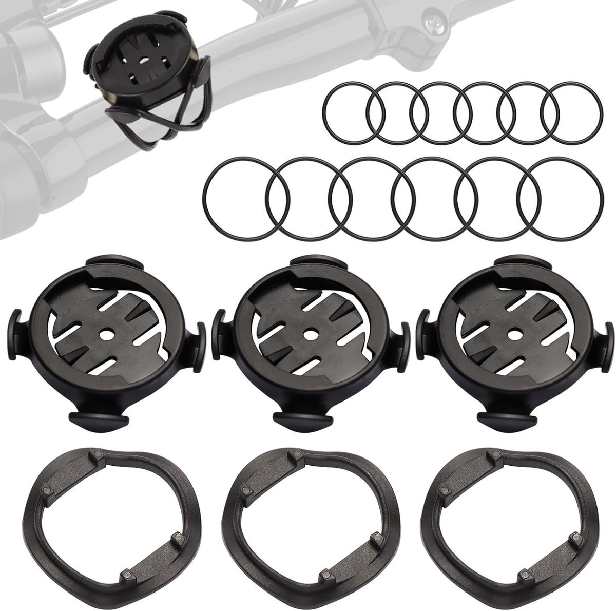 Houder voor Garmin GPS - 3-delige set, zwart, neopreen, ideaal voor fietsen en navigatie
