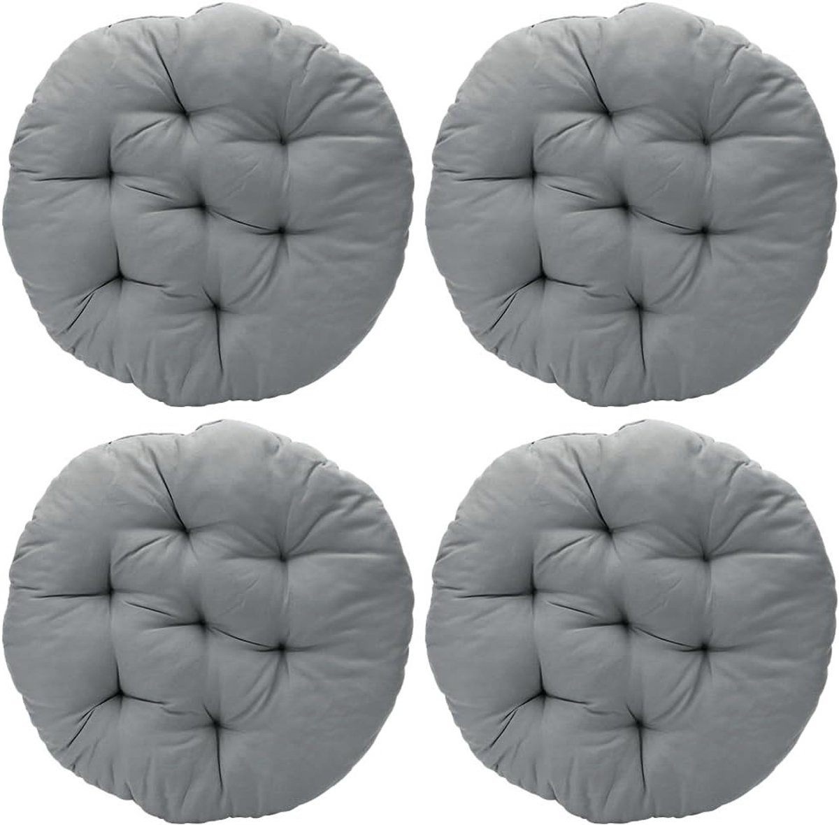 Set van 4 Ronde Stoelkussens, Comfortabele Zitting, 40 x 40 x 3 cm, Ideaal voor Binnen en Buiten, Perfect voor Eetkamer en Woonkamer