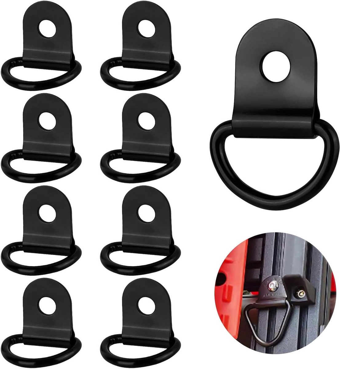 8 Stuks Lashing Eyelets D-Ringen van RVS voor Trailers - Belastbaarheid tot 200 kg per Ring - Ideaal voor Vrachtwagens en Transportbeveiliging