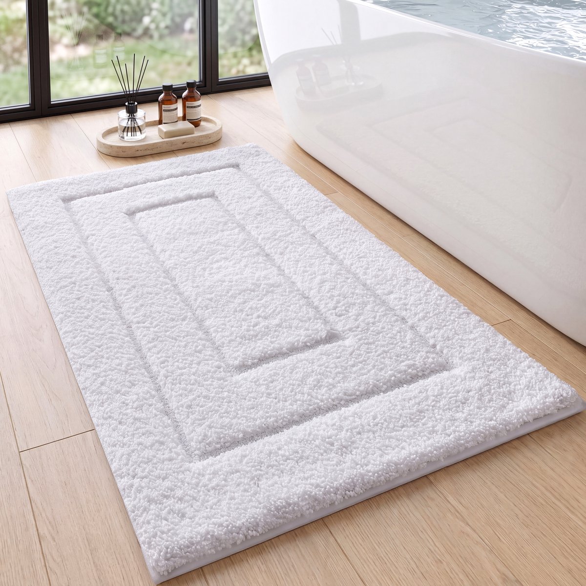 MAESON Badmat 40x60 cm - Antislip en absorberend - Wit