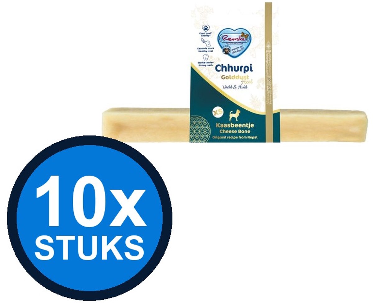 10x Renske - Chhurpi golddust heal vacht en huid XS 32,5gr - Hondenverzorging - 32.5 g