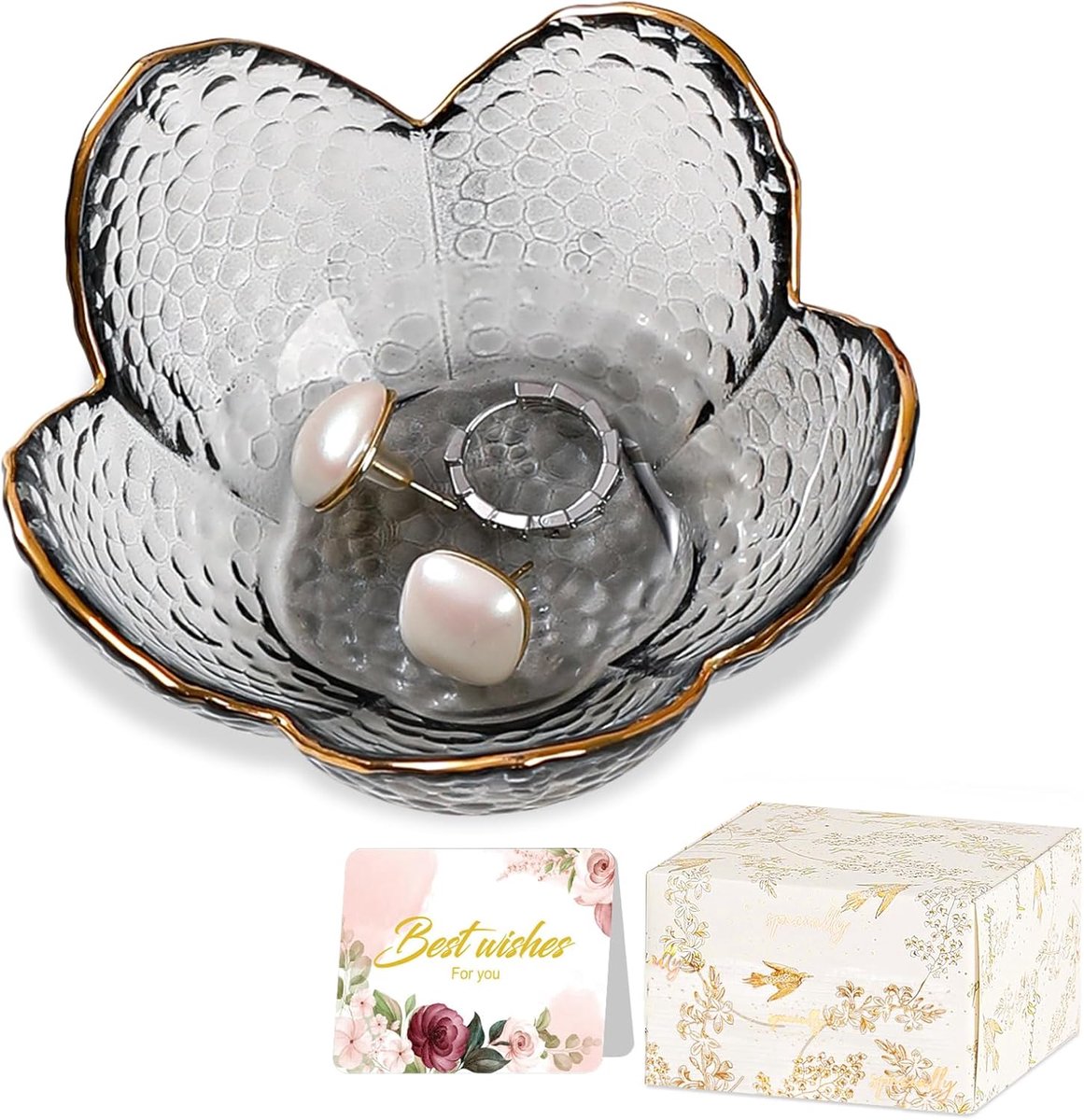 SnelShoppen - Schattige Sieradenhouder - Unieke Sieradenbox voor Vrouwen - Aesthetic Decor - 9cm Ring Dish voor Verjaardag en Nieuwe Thuis Geschenken