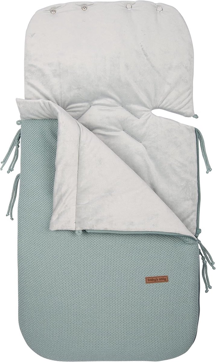 SnelShoppen - Baby voetenzak autostoeltje 0+ - Luxe voetmuff voor Maxi Cosi - Stonegreen - Geschikt voor 3-punts en 5-punts gordel - Warme en comforta
