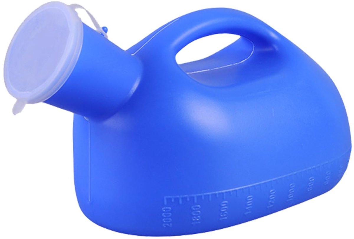 SnelShoppen - Portable Urinal voor Mannen met Deksel en Handgreep - Reusable Plastic Urinaal voor Reizen, Camping, Verhuizen, Blauw - Hoge Capaciteit