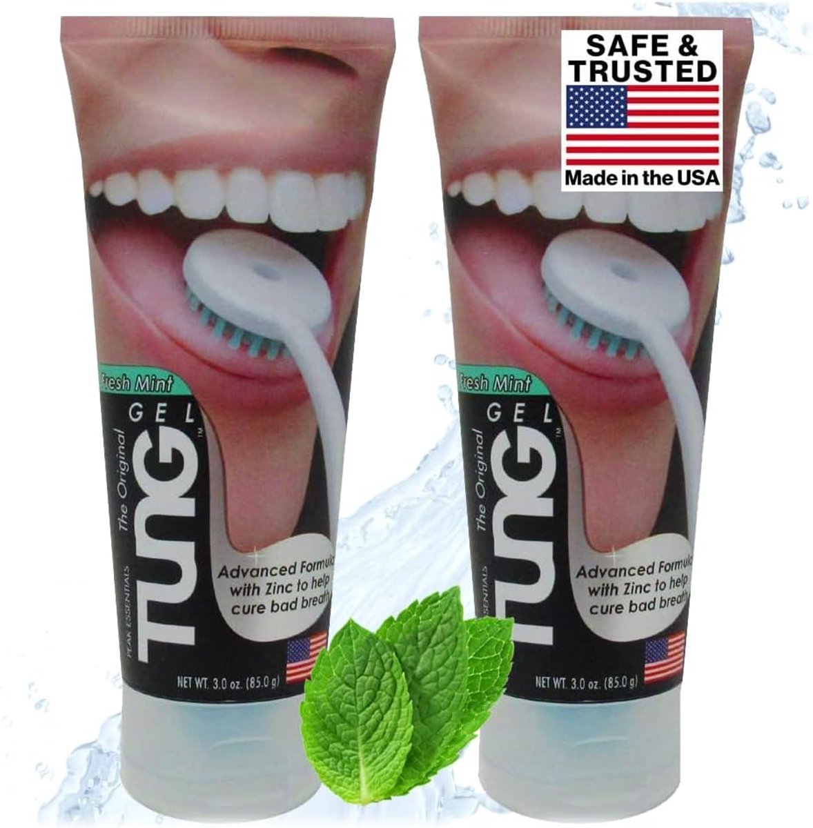 SnelShoppen - TONG Cleaners Set van 2 - Fresh Mint Gel Tongue Cleaner - Ideaal voor Mondhygiëne, Zonder Braakneiging, Geschikt voor 15 jaar en ouder,