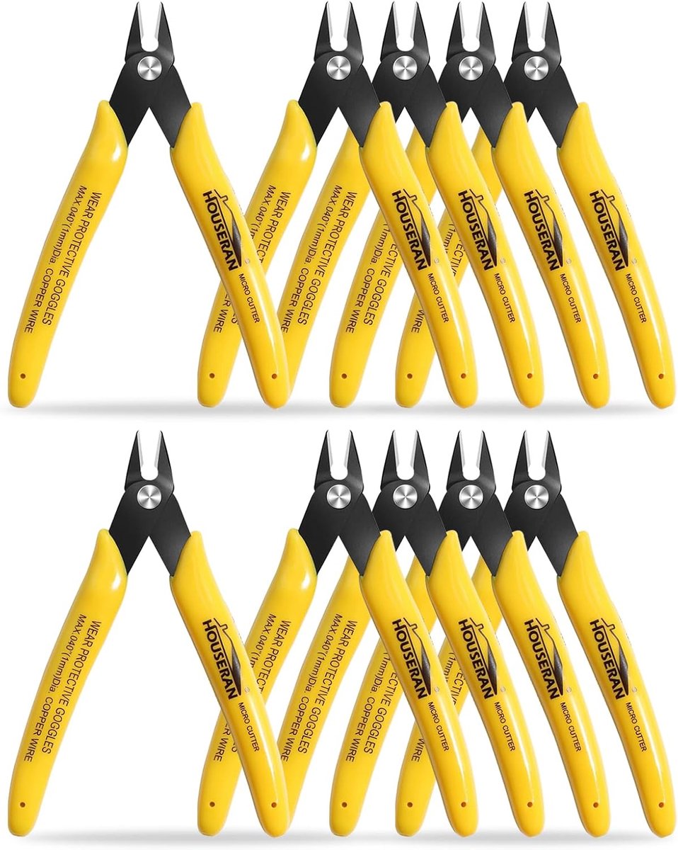 SnelShoppen - Pack van 10 5 Inch Micro Cutting Pliers - Mini Draadknippers voor Sieraden Maken, Plastic Modellen en Zipper Apparaten - Precisie Knipta
