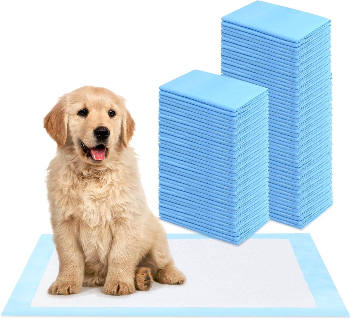 Verdikte puppyonderleggers van 60 x 60 cm - 100 stuks - Lekvrij, absorberend en ideaal voor zindelijkheidstraining van honden