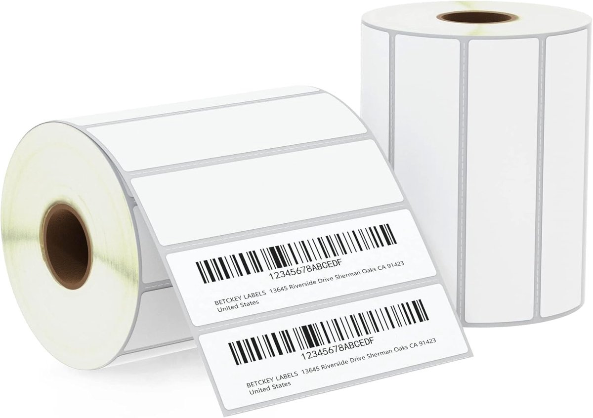 SnelShoppen - Multifunctionele Thermische Labels 102mm x 25mm (4 x 1 inch) - 2750 Perforeerde Stickers - Compatibel met Zebra & Meer Printers - 2 Roll