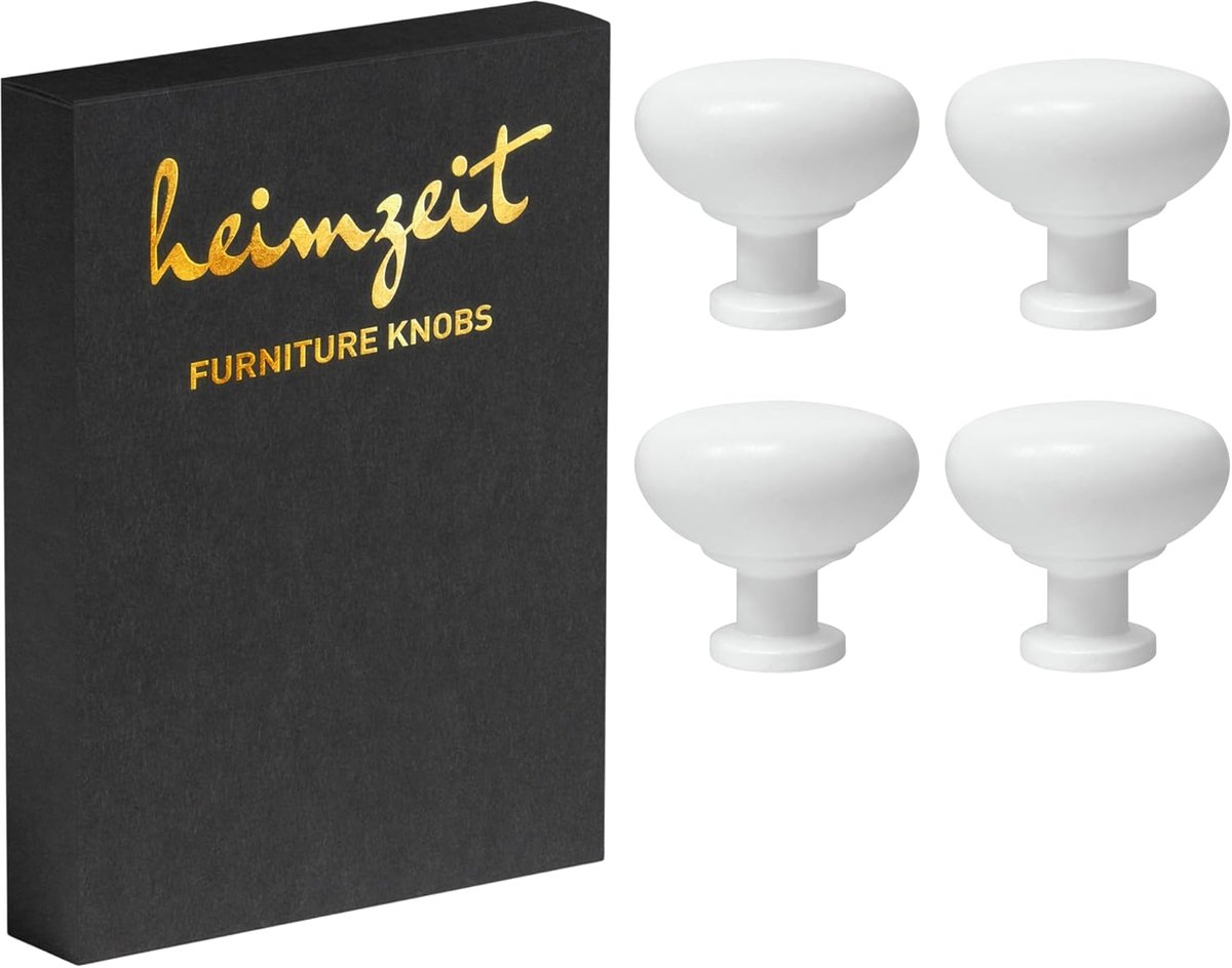 SnelShoppen - 4 Stuks Witte Aluminium Deurklinken, Rond, Tijdloos Design, Hoogwaardige Meu