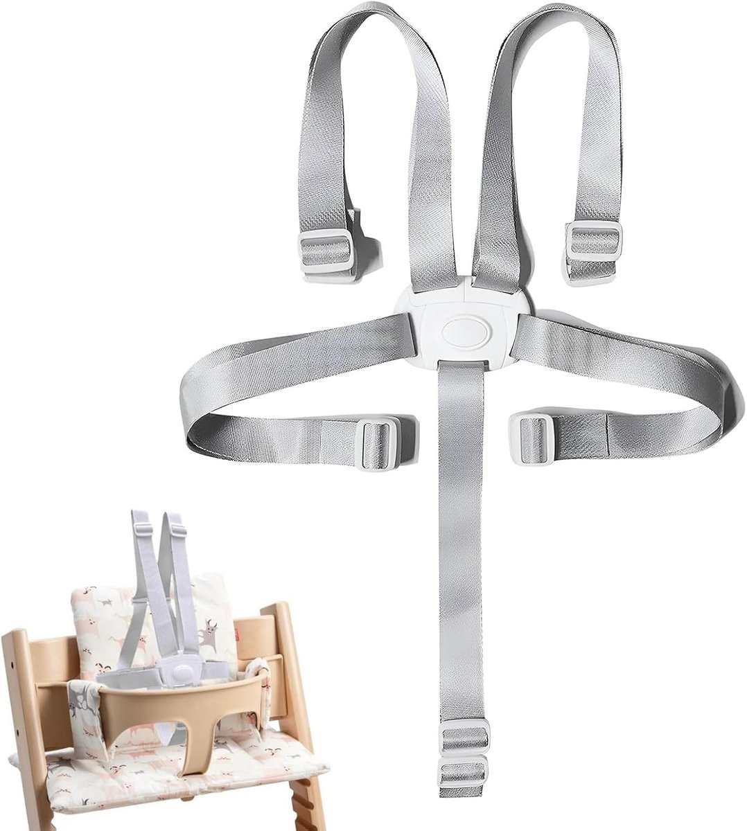 SnelShoppen - Veiligheidsriem voor Kinderstoel, 5-Punts Veiligheidsgordel, Vervangende Stoelriem, Multifunctionele Baby Veiligheidsriem voor Kindersto