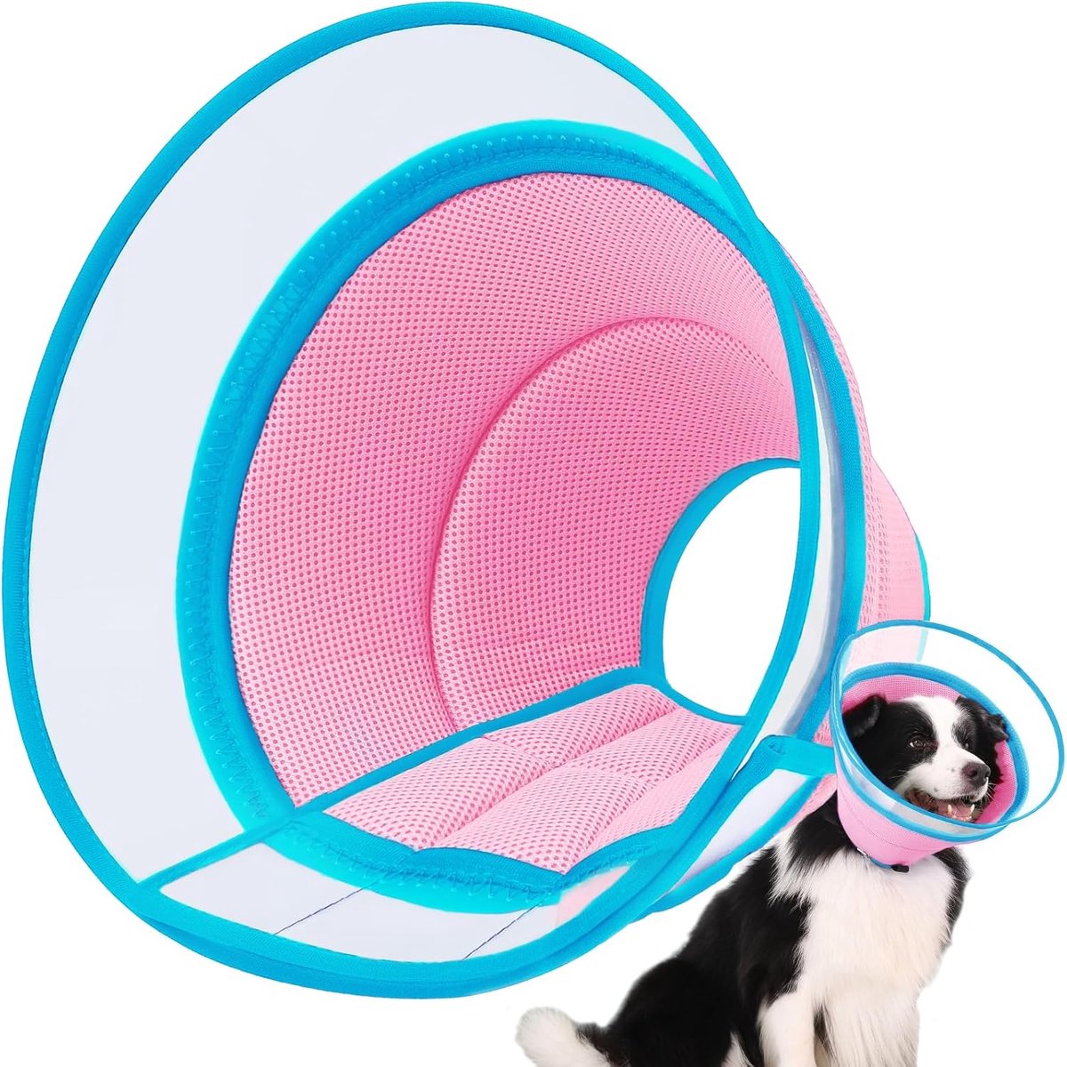 SnelShoppen - Soft Dog Collar Licking Guard Collar - Ademend, Verstelbaar en Lichtgewicht Hondenhalsband - Bescherming tegen Likken, Ideaal voor Herst