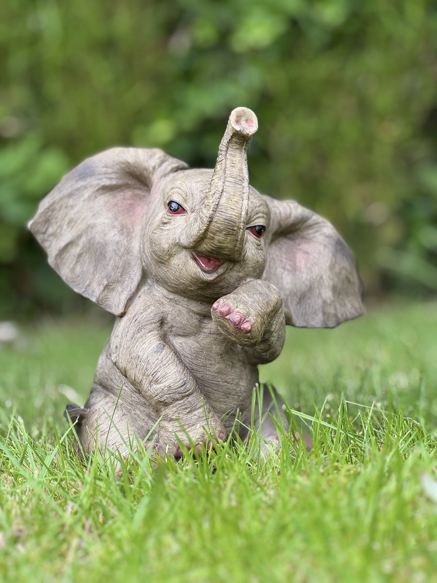 Olifant 27 cm hoog - schattig - decoratief beeld - Dierenbeeld - voor binnen - voor buiten - polystone - geschenk - cadeau - voor hem - voor haar - Verjaardag Nieuwjaar - Kerst