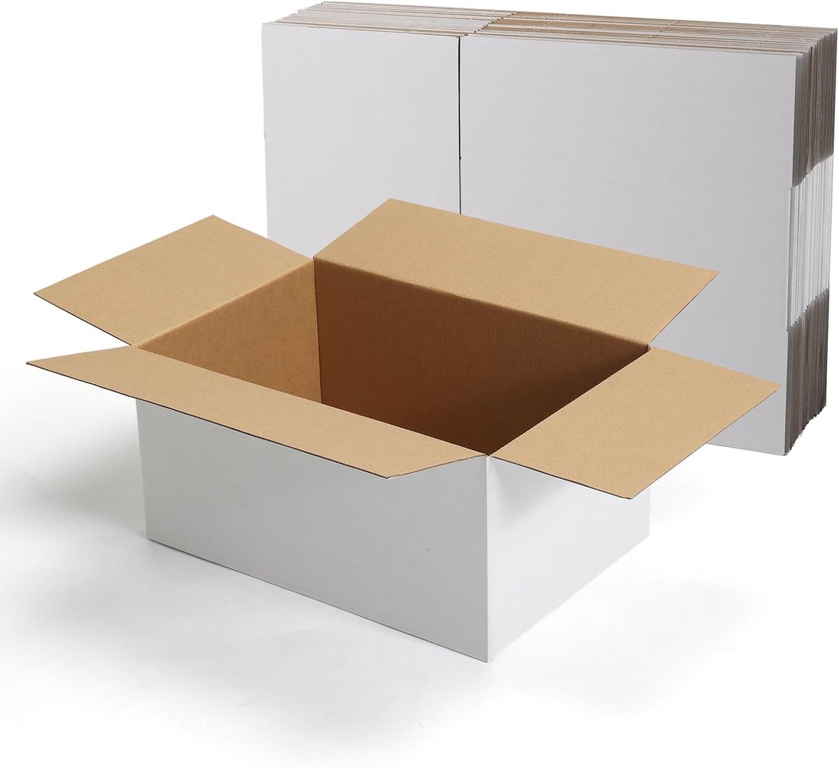 SnelShoppen - 15 Stuks Witte Verzenddozen 30.5x20.4x15.3CM - Vouwdozen voor Verzending, Cadeaus, en Postpakketten - Lichtgewicht Karton voor Sieraden,