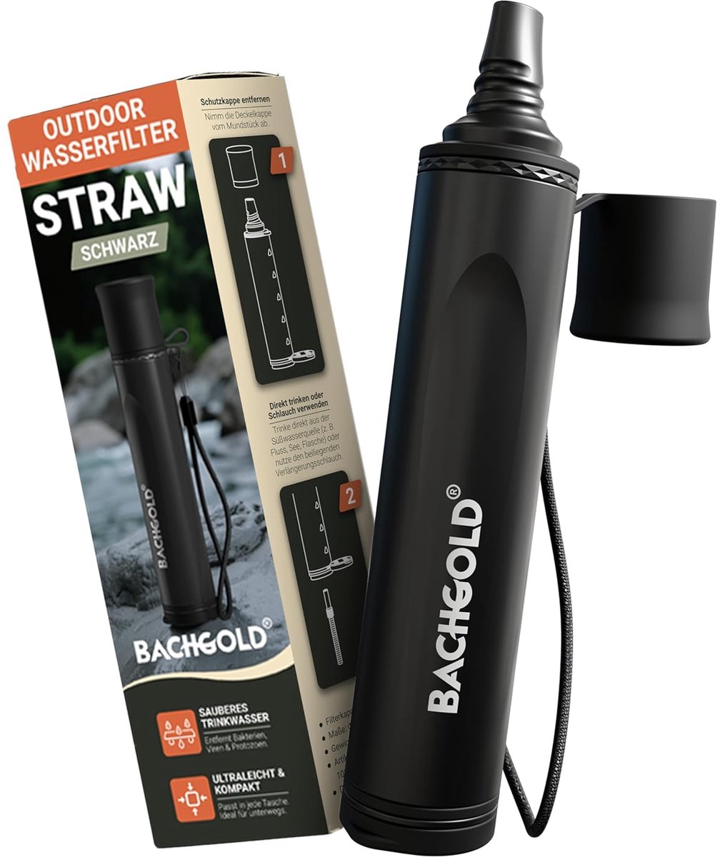 SnelShoppen - Straw Water Filter Outdoor Survival - Ultralight Prepper Equipment - 500L Vers filtratie - Compact en Duurzaam - Ideaal voor Camping en