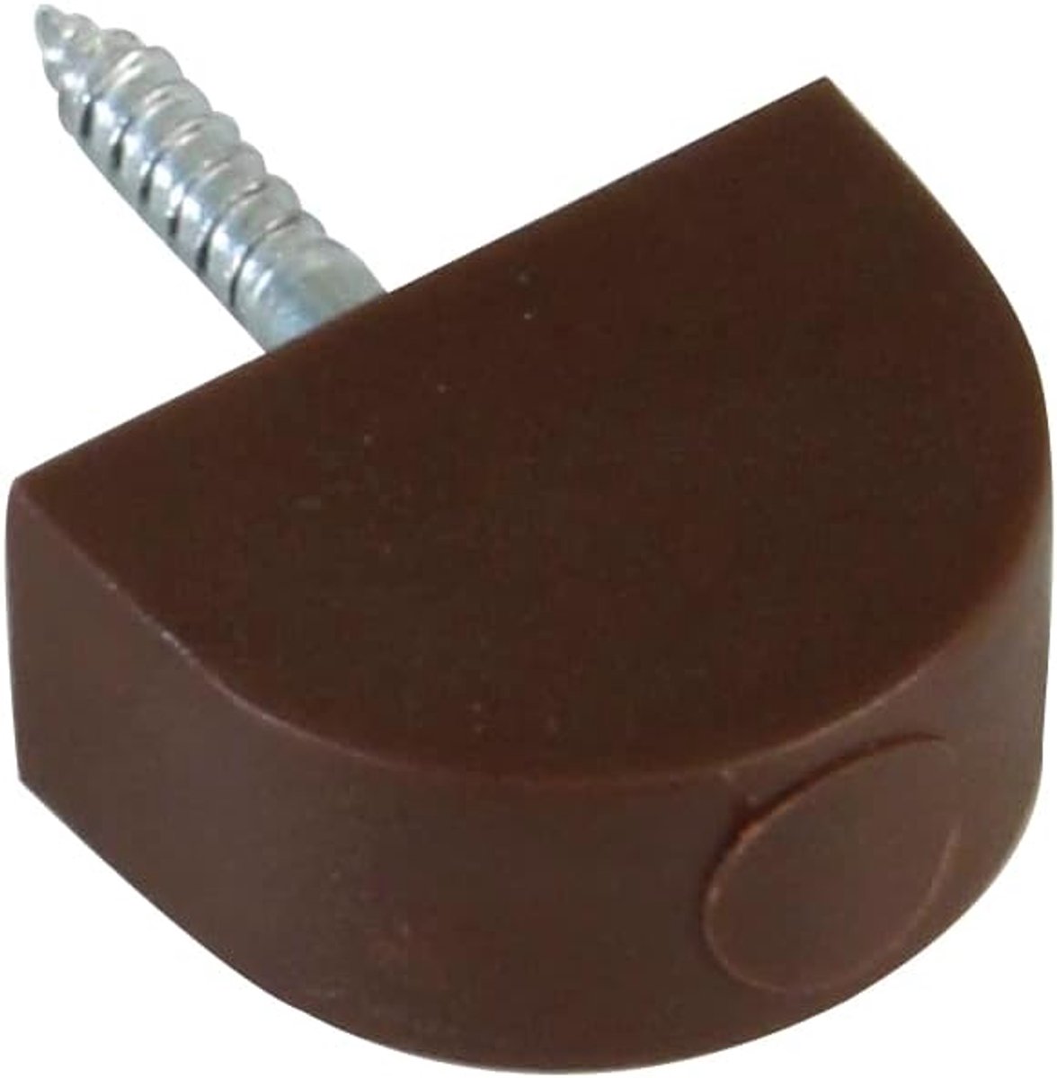 SnelShoppen - Crescent Vorm Bevestigingshouder - Ø 20 x 30 mm - 8 Stuks Bruin Plastic - Ideaal voor Kasten, Vitrines en Planken - Eenvoudig te Bevesti