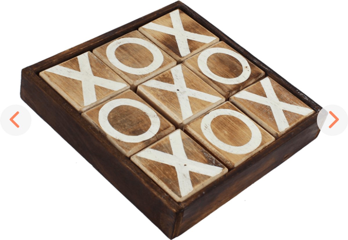Boter kaas en eieren hout 30x30cm - Boter kaas en eieren spel - gezelschapsspel