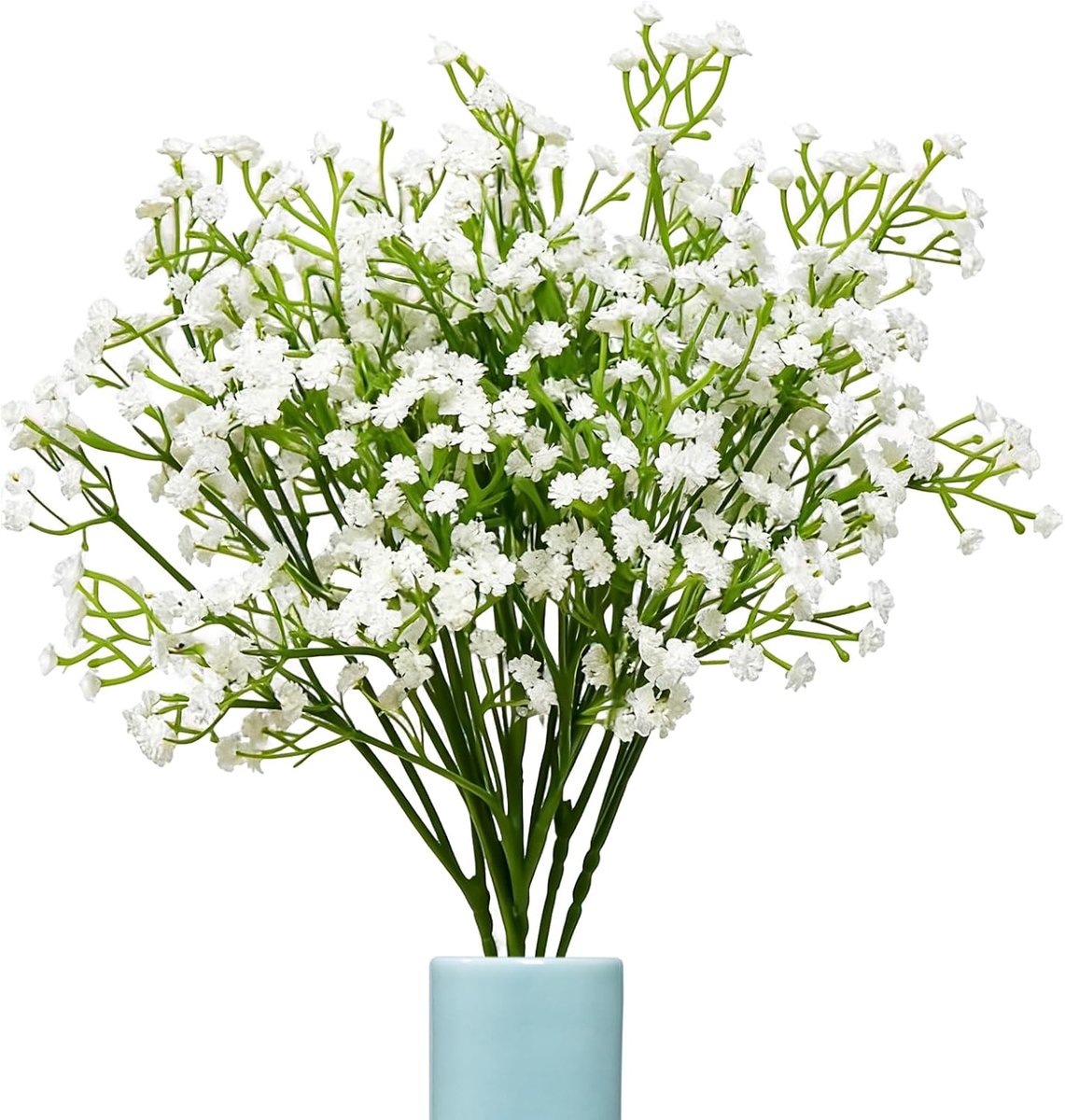 SnelShoppen - Pack van 8 Kunstbloemen Gypsophila 58 cm - Kunstplant Decoratie voor Bruiloft, Thuis, Feest - Witte Kunstbloemen van Hoogwaardige Kunsts