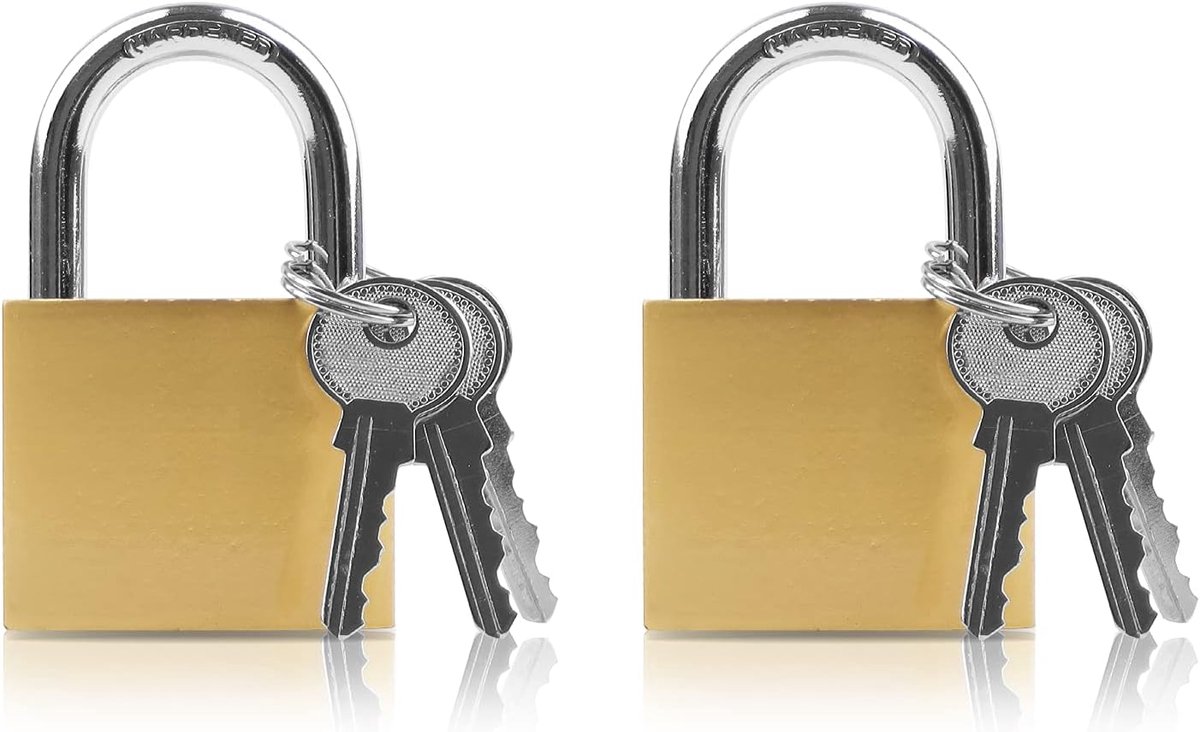 SnelShoppen - 2 Stuks Mini Hangslot met Sleutels - 32mm Kleine Padlock, Duurzaam Legering, Voor Binnen en Buiten, Veiligheidsslot met Dikke Beugel
