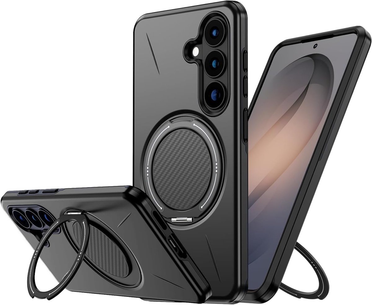360° Rotating Kickstand Beschermcase voor Samsung Galaxy A37/56/36 5G - Schokbestendig, Krasbestendig en Militaire Bescherming in Zwart