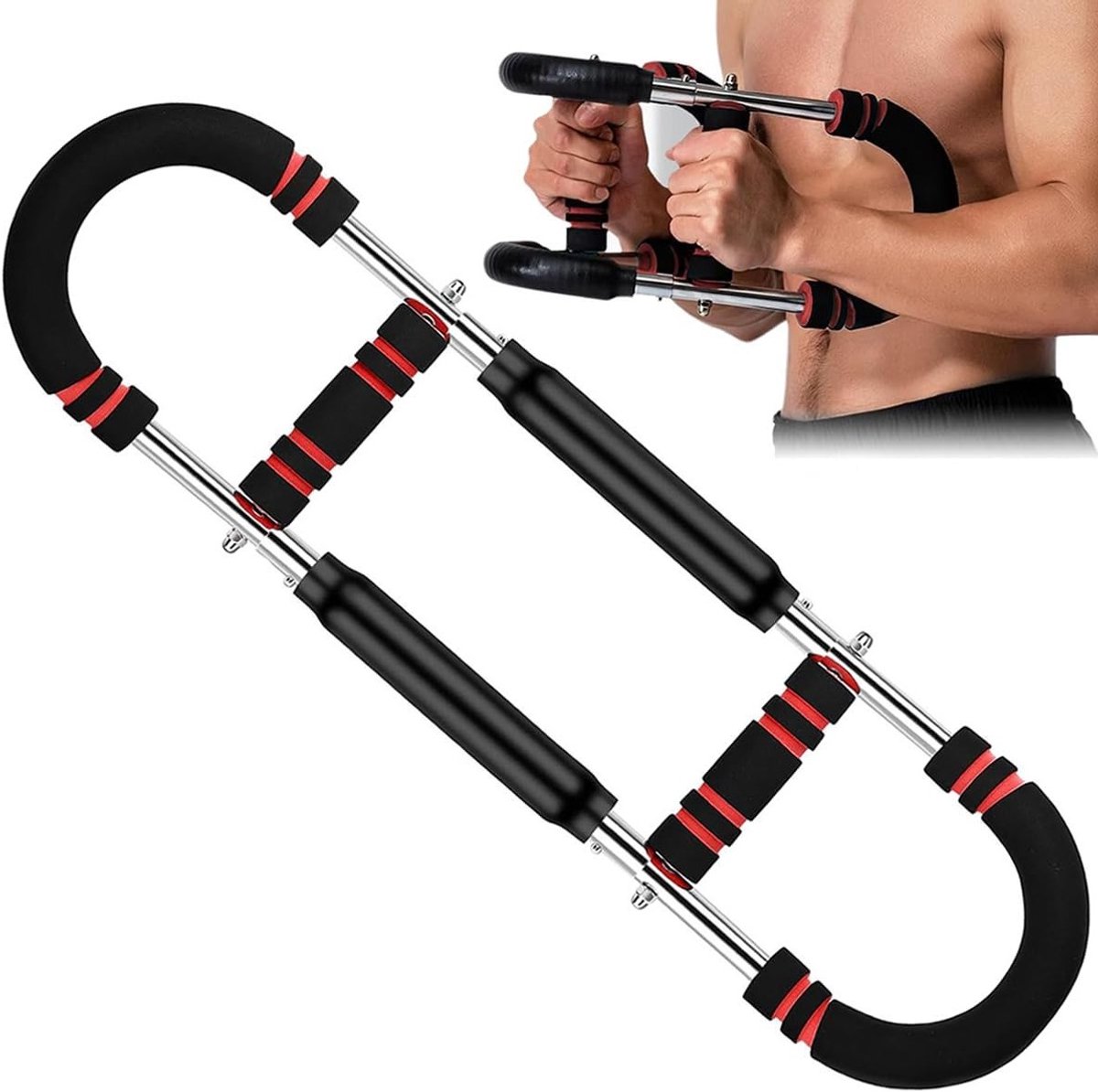 Twister Armtrainer - 30 kg - antislip handgrepen - dubbele veerveiligheid voor thuis krachttraining - ShopVlot