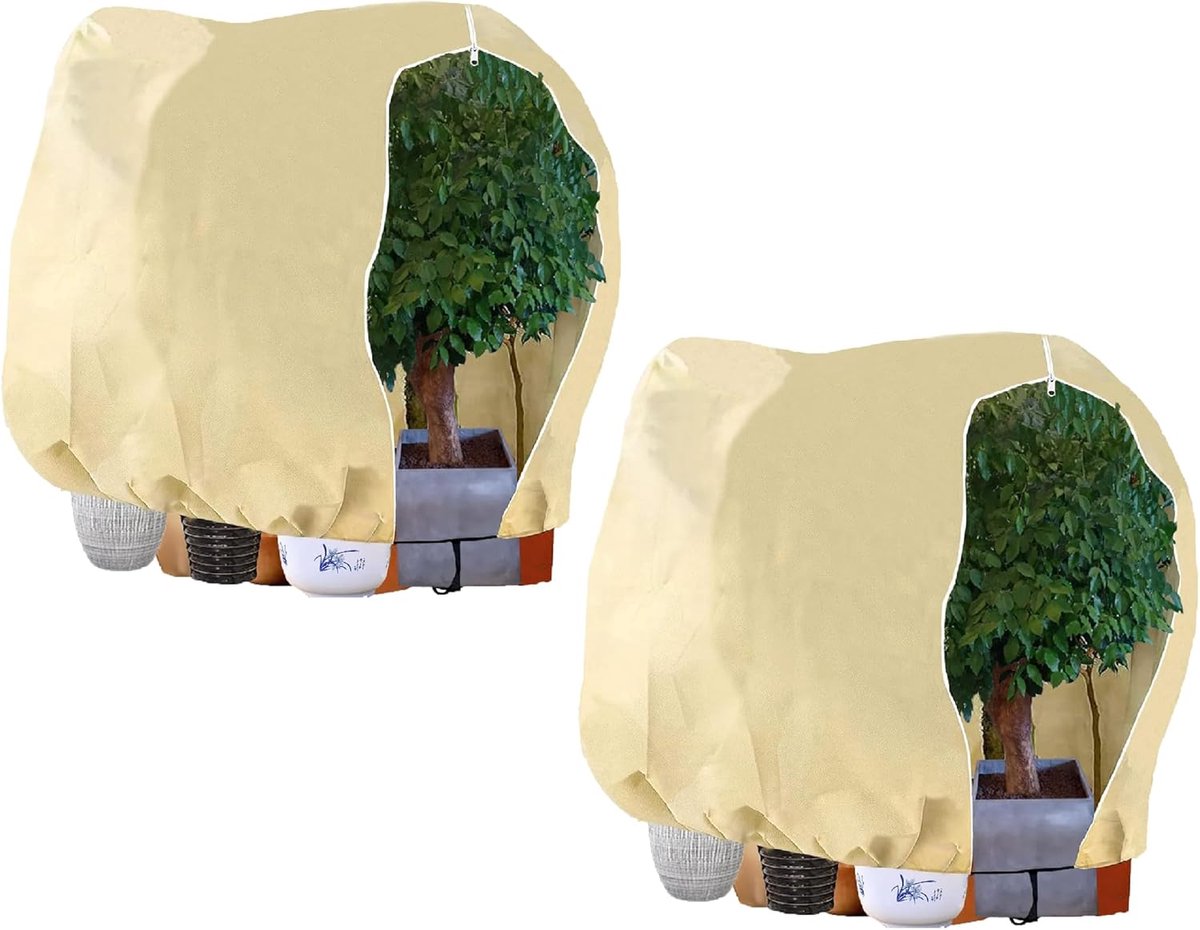 SnelShoppen - Winterbescherming voor Planten, 2 Stuks, Vorstbescherming voor Potplanten, 180 x 120 cm, Herbruikbare Beschermzak voor Olijfboom en Palm