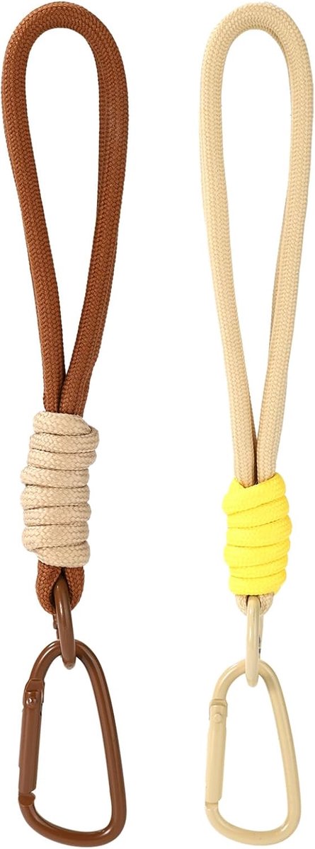 SnelShoppen - 2Pcs Schattige Poppen Achteruitkijkspiegel Hangstraps, Decoratieve Lanyards voor Auto, Duurzaam Polyester, 18.5cm, Perfect voor Poppenve